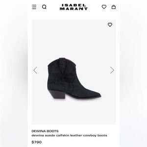 Isabel Marant Dewina suede calfskin leather cowboy boots Suede Heeled Boots 39
